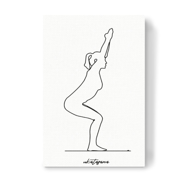 Leinwandbild "Yoga Ukatasana bw one line" artboxONE - Menschen,Sport