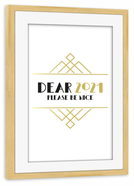 Poster mit Rahmen kiefer "Please" artboxONE - Typografie,Geometrie,Lehrersprüche,Für Mama,Lustig