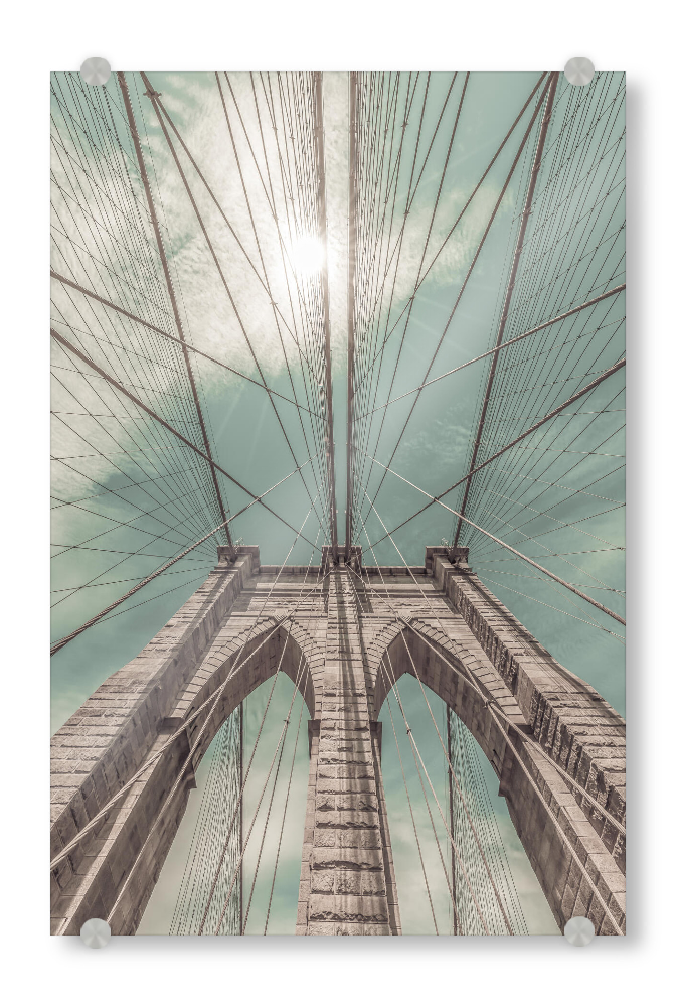 Acrylglasbild "NYC Brooklyn Bridge | Vintage-Stil" artboxONE - Städte / New York,Architektur
