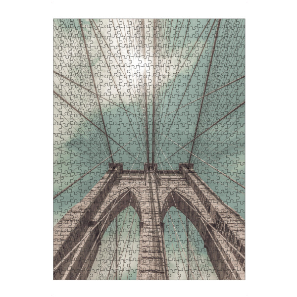 Puzzle Ravensburger "NYC Brooklyn Bridge | Vintage-Stil" artboxONE - Städte / New York,Architektur
