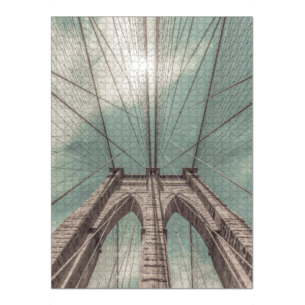 Puzzle Ravensburger "NYC Brooklyn Bridge | Vintage-Stil" artboxONE - Städte / New York,Architektur