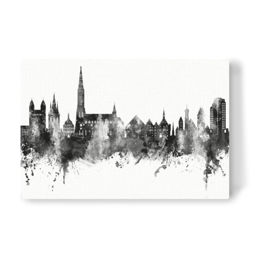 Ulm Germany Skyline Black