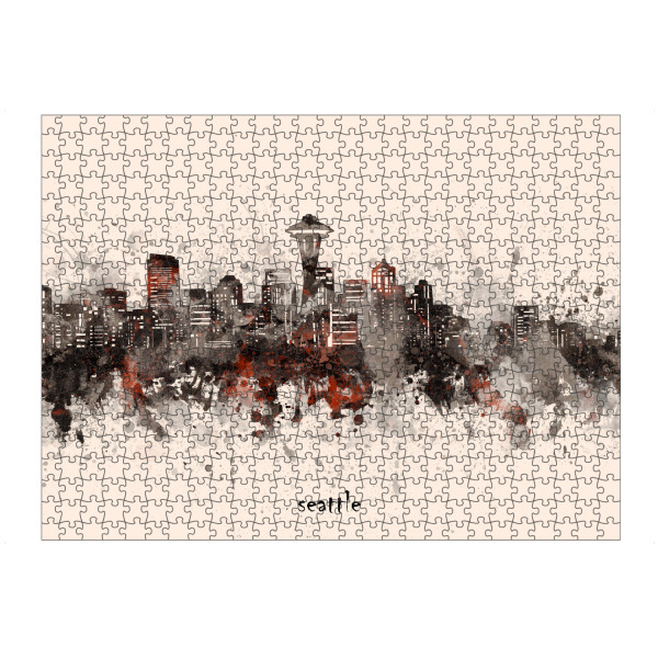 Puzzle Ravensburger "Seattle skyline artistic beige" artboxONE - Städte,Reise,Architektur