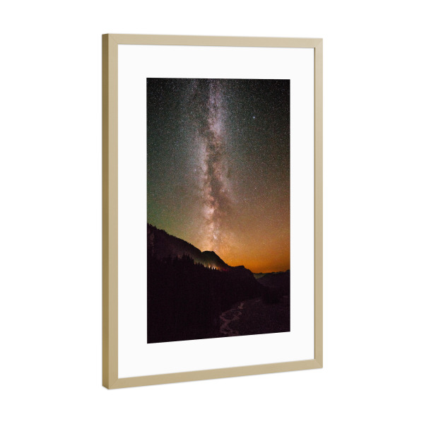 Poster mit Rahmen Gold "Nightscape at Nisqually River" artboxONE - Natur,Reise