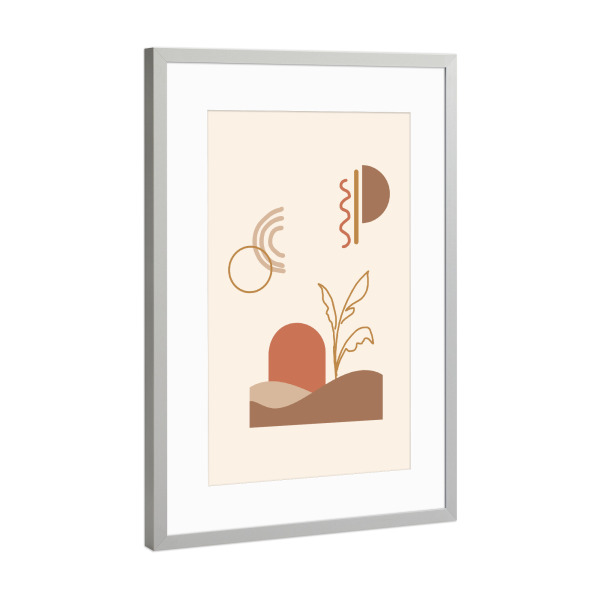 Poster mit Rahmen Silber "Minimal Abstract Dune" artboxONE - Abstrakt,Geometrie