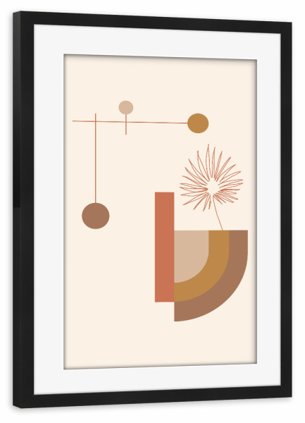 Poster mit Rahmen schwarz "Balanced Minimal Desert" artboxONE - Abstrakt,Geometrie