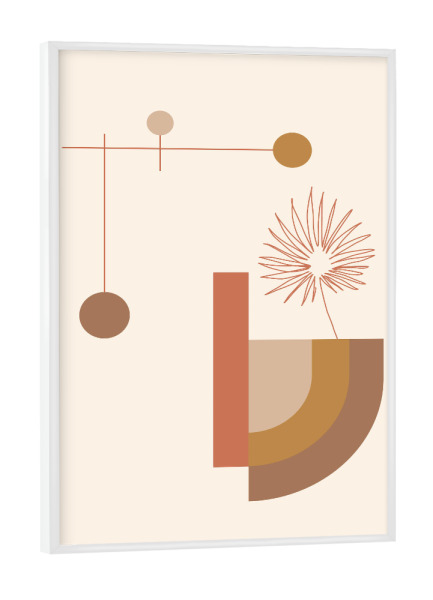 Poster mit weißem Rahmen "Balanced Minimal Desert" artboxONE - Abstrakt,Geometrie