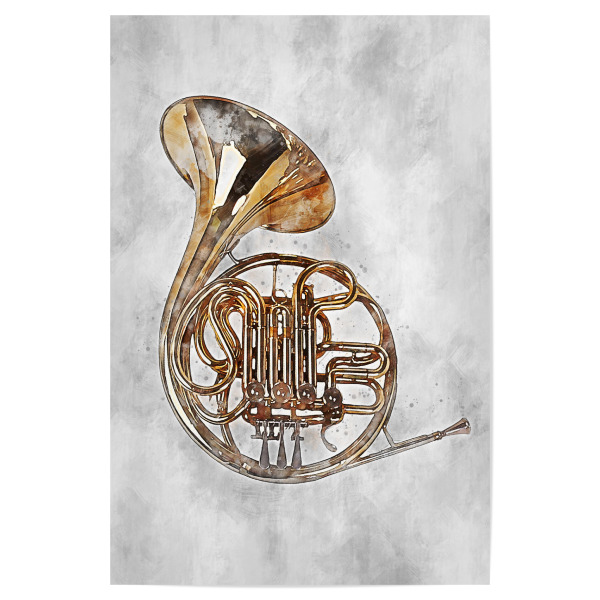Poster "French Horn (matart)" artboxONE - Musik - Horn,Woodwind,Instrument,Instruments,Music,Musician,Orchestra,Band,Musik
