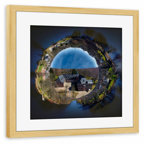 Poster mit Rahmen kiefer "Reinbek - Schloss um Schloss" artboxONE - Städte,Natur,Reise,Architektur,Reise / Länder