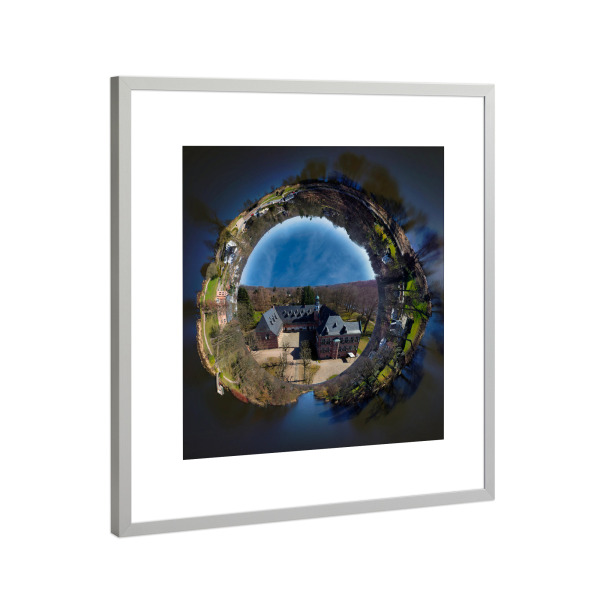 Poster mit Rahmen Silber "Reinbek - Schloss um Schloss" artboxONE - Städte,Natur,Reise,Architektur,Reise / Länder