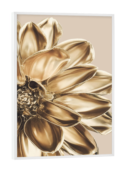 Poster mit weißem Rahmen "Flower in Gold" artboxONE - Natur,Floral