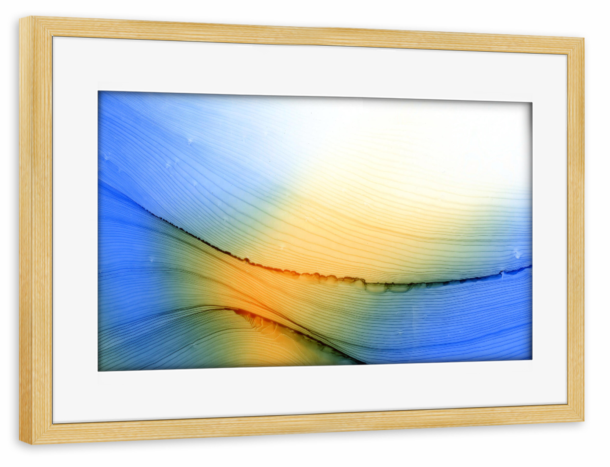 Poster mit Rahmen kiefer "Sun - waves" artboxONE - Abstrakt