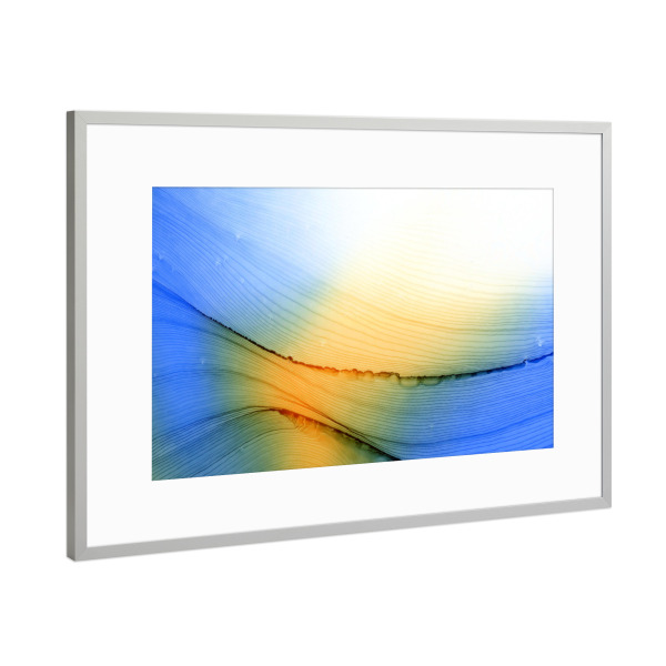 Poster mit Rahmen Silber "Sun - waves" artboxONE - Abstrakt