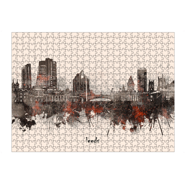 Puzzle Ravensburger "Leeds skyline artistic beige" artboxONE - Städte,Architektur