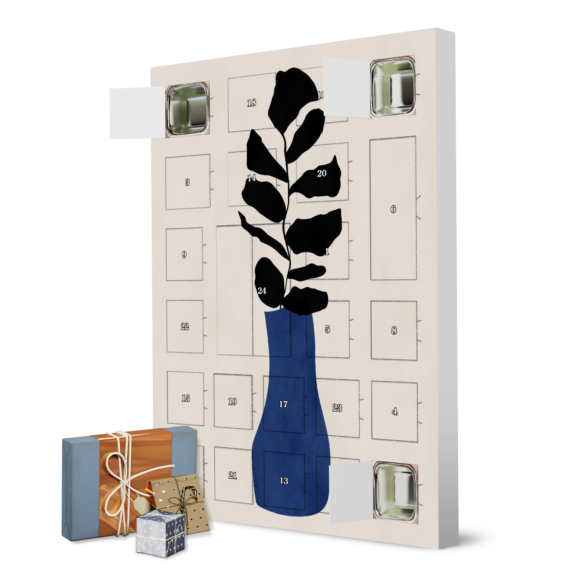 Adventskalender zum Selbstbefüllen BLUE VASE artboxONE Adventskalender Floral