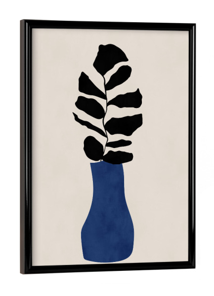 Poster mit schwarzem Rahmen "BLUE VASE" artboxONE - Floral,Abstrakt