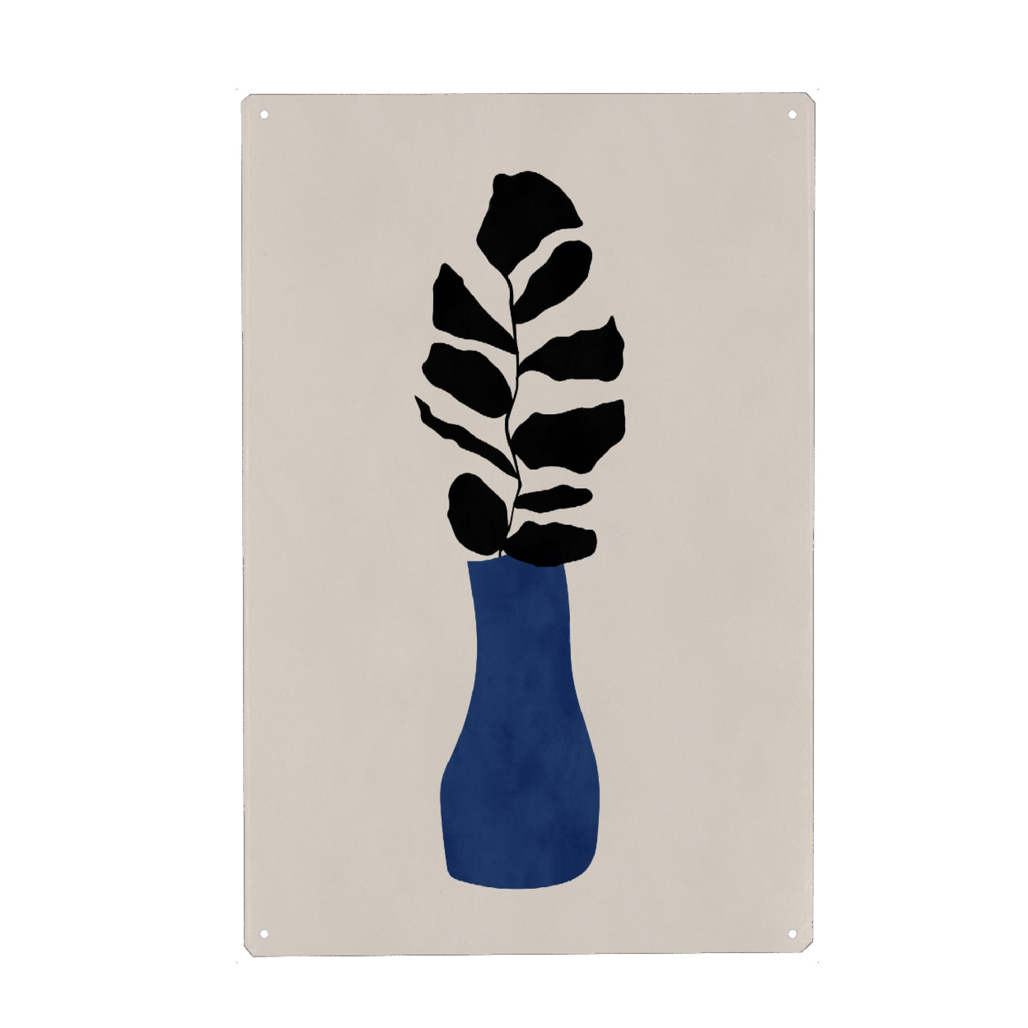 Metall Poster "BLUE VASE" artboxONE - Floral,Abstrakt