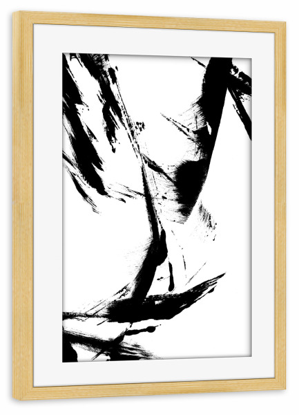 Poster mit Rahmen kiefer "Feathery Streak" artboxONE - Abstrakt - Acryl,Acrylmalerei,Pinselstriche,Textur