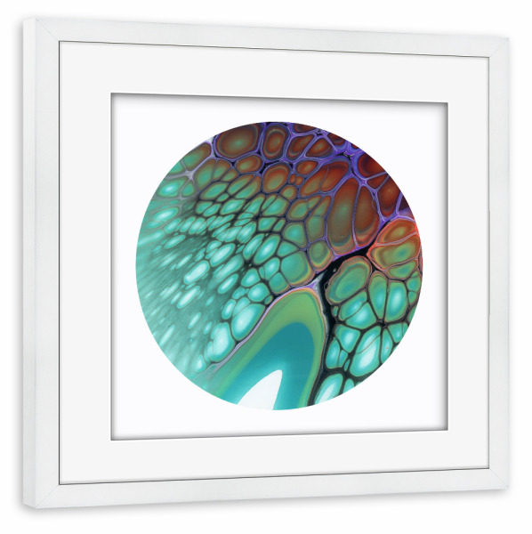 Poster mit Rahmen weiß "Green Cells Art" artboxONE - Abstrakt
