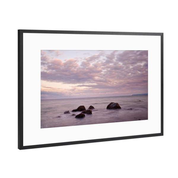 Poster mit Rahmen Schwarz (Metallic) "Abendstimmung an der Ostsee" artboxONE - Natur,Reise / Strand und Meer