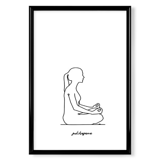 Yoga sukhasana bw one line