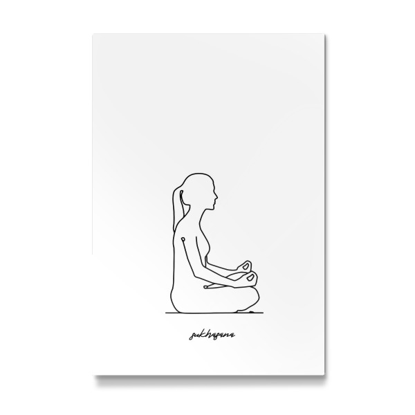 Galerie-Print "Yoga Sukhasana bw one line" 30x20 cm artboxONE