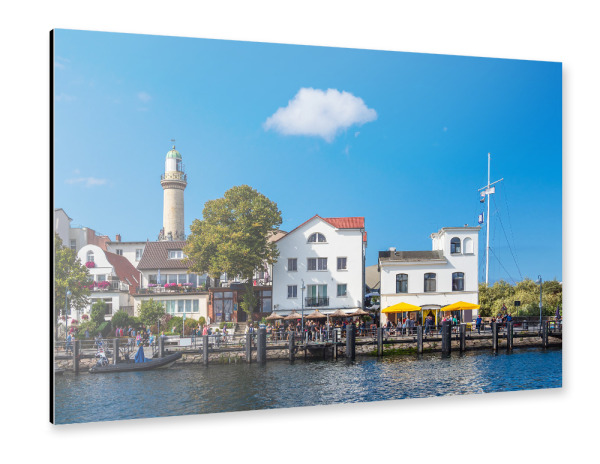 Alu-Dibond "Leuchtturm von Warnemünde" 30x20 cm artboxONE