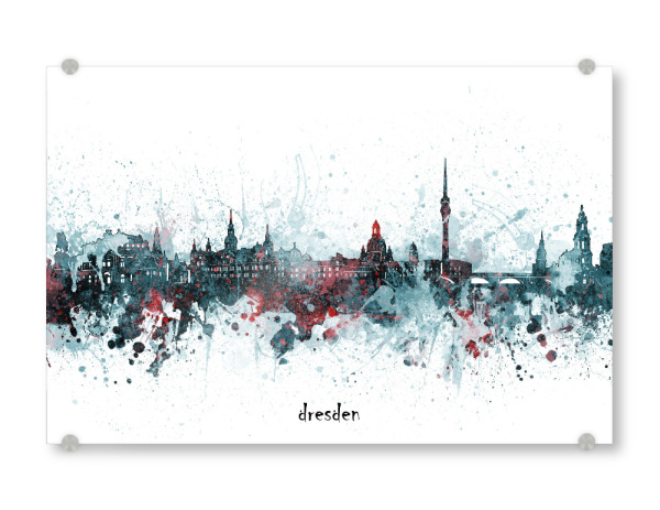 Acrylglasbild "Dresden skyline artistic grey" artboxONE - Städte,Reise,Architektur,Städte / Dresden