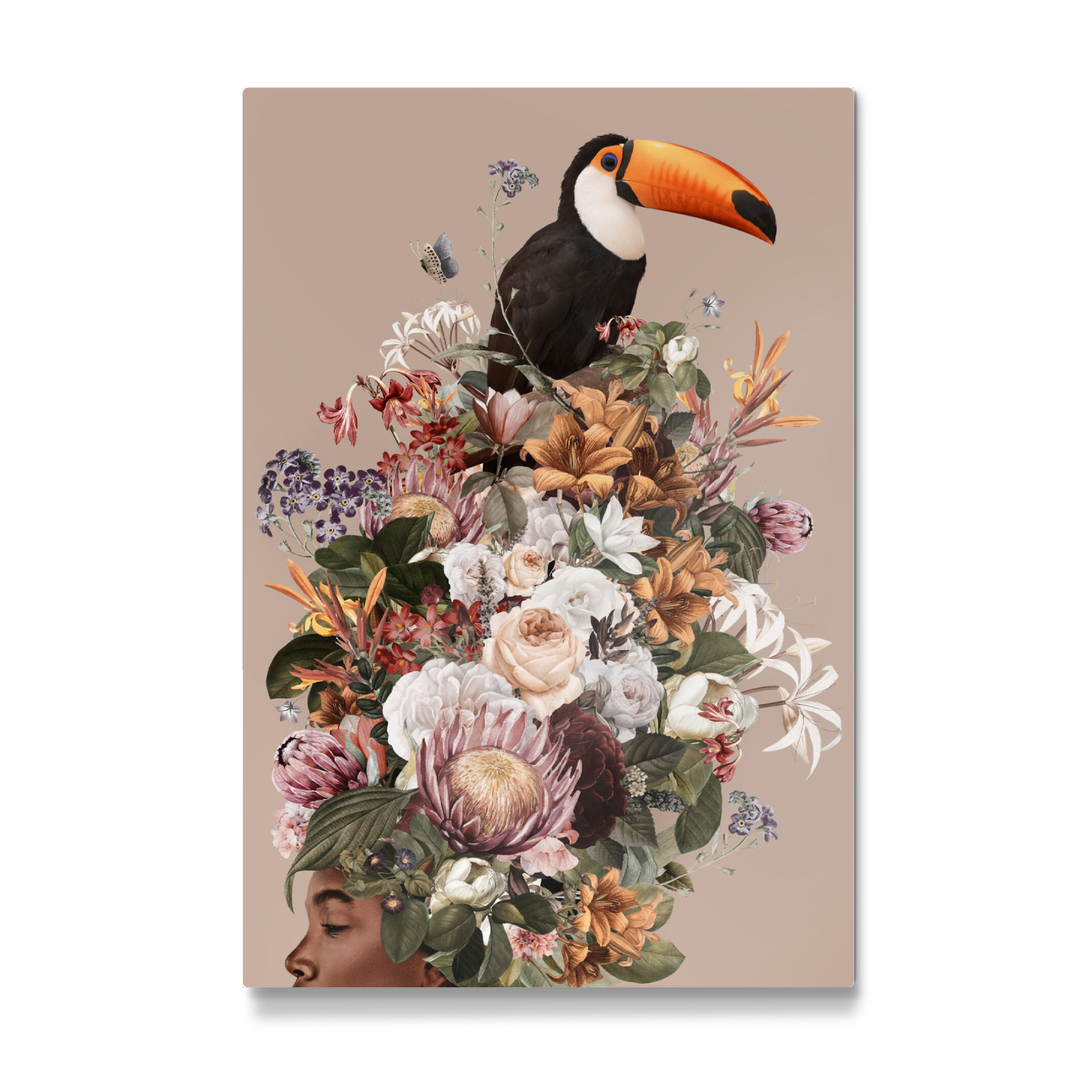 Galerie-Print "Foral Woman Toucan" 30x20 cm artboxONE