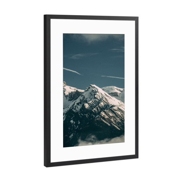 Poster mit Rahmen Schwarz (Metallic) "Schweizer Berggipfel" artboxONE - Natur,Reise