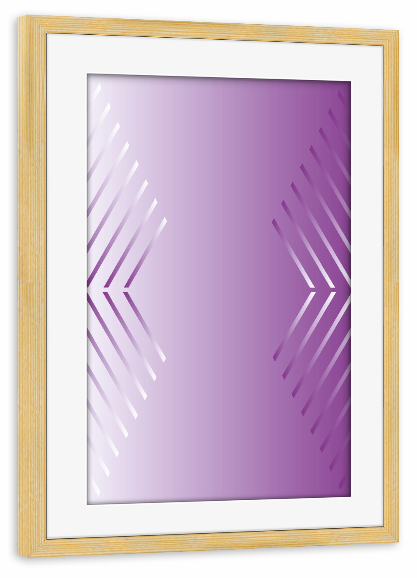 Poster mit Rahmen kiefer "Hexagon Purple Light Dark Fade" artboxONE - Abstrakt,Geometrie,Ultraviolet