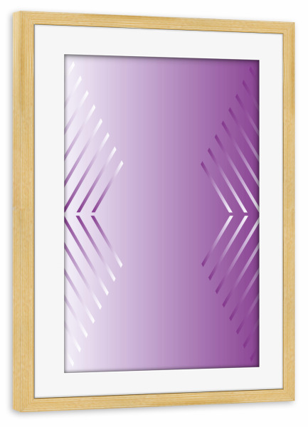 Poster mit Rahmen kiefer "Hexagon Purple Light Dark Fade" artboxONE - Abstrakt,Geometrie,Ultraviolet