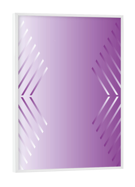 Poster mit weißem Rahmen "Hexagon Purple Light Dark Fade" artboxONE - Abstrakt,Geometrie,Ultraviolet