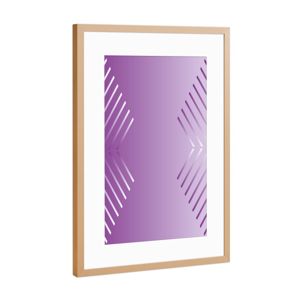Poster mit Rahmen Kupfer "Hexagon Purple Fade" artboxONE - Abstrakt,Geometrie,Ultraviolet