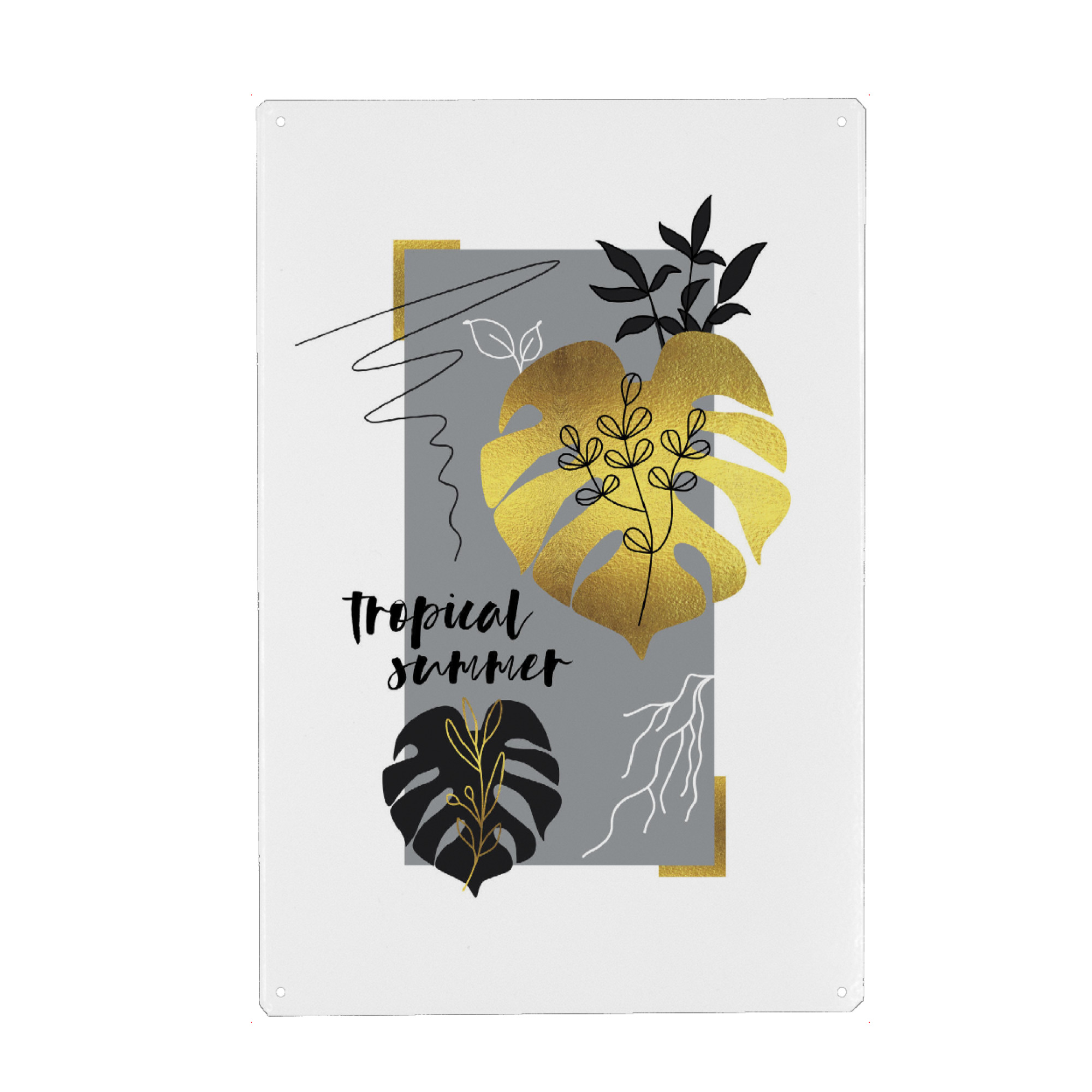 Metall Poster "Liebe zur Natur Tropischer Sommer" artboxONE - Natur,Abstrakt