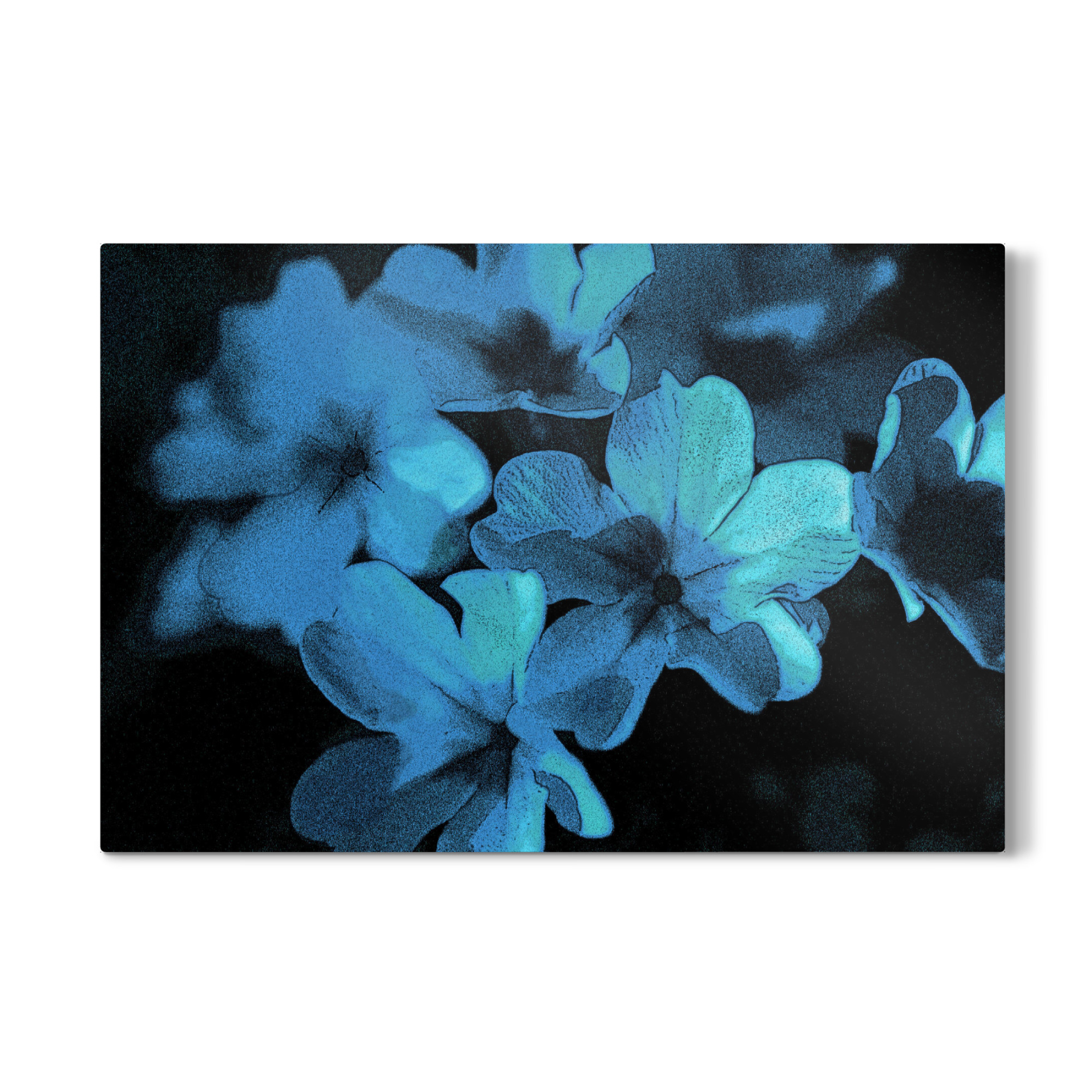 Galerie-Print "Pop Art Blumen Blau Grün Schwarz" 30x20 cm artboxONE