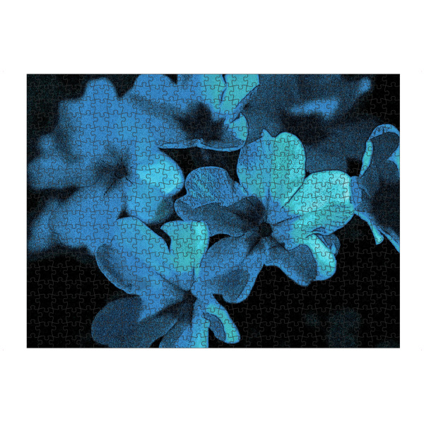 artboxONE Puzzle "Pop Art Blumen Blau Grün Schwarz" artboxONE - Natur,Floral,Abstrakt,Für Mama