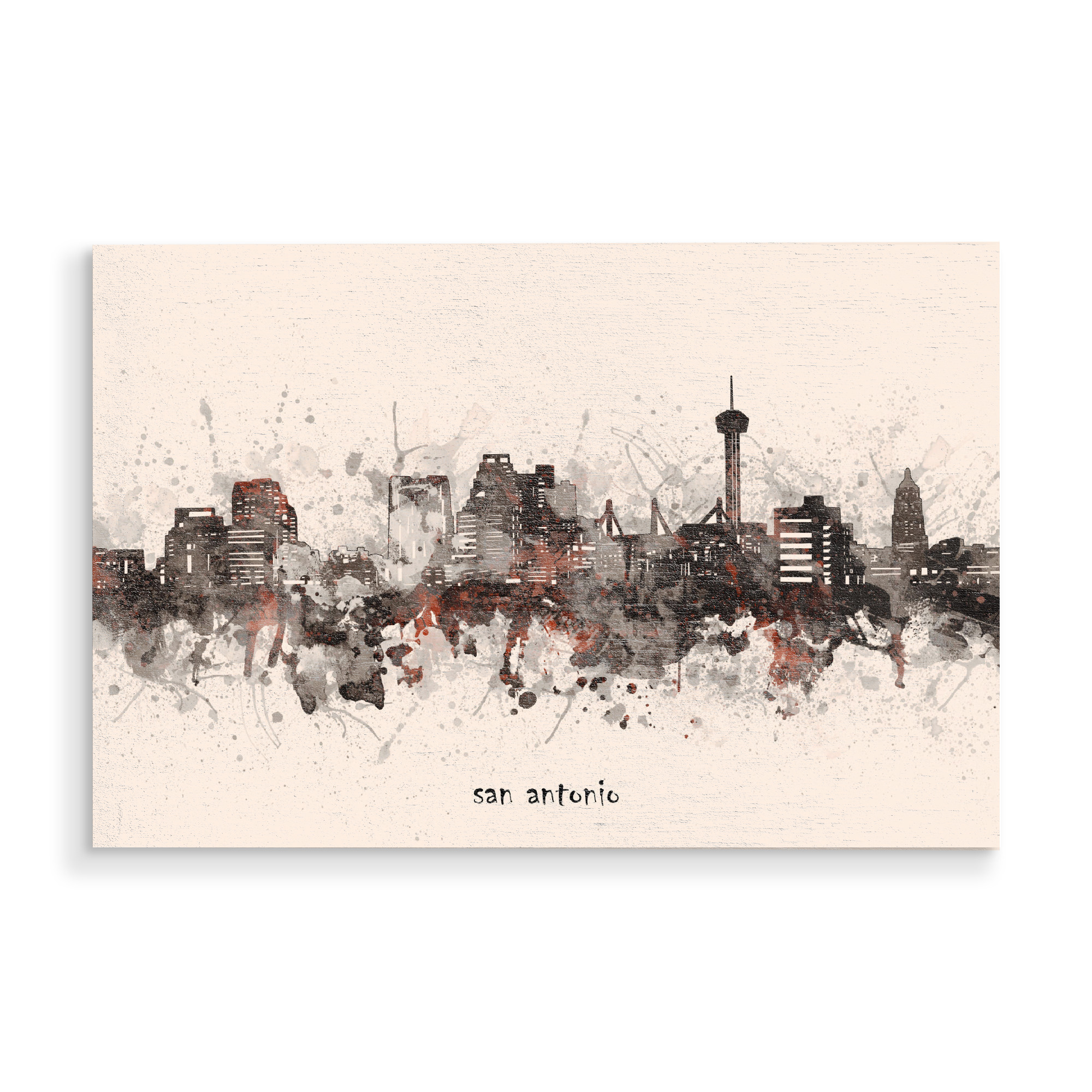 Holzbild "San antonio skyline artistic beige" artboxONE - Städte,Reise,Architektur