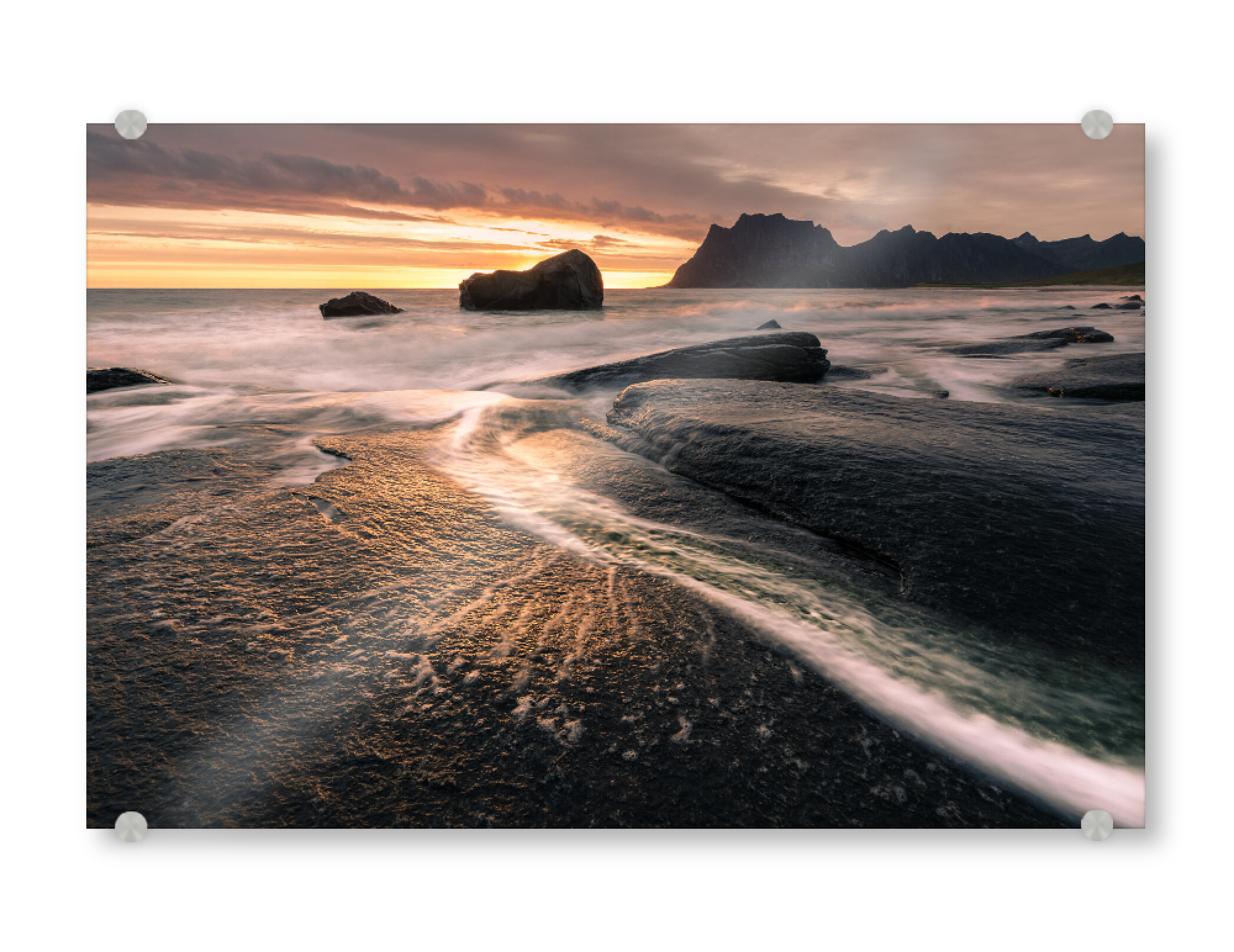 Acrylglasbild "Golden Coast" artboxONE - Natur,Reise / Strand und Meer