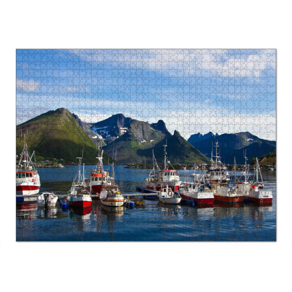Puzzle Ravensburger "Kutter im Hafen" artboxONE - Natur,Reise,Reise / Strand und Meer,Reise / Länder