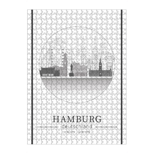 artboxONE Puzzle "Hamburg skyline line art circle" artboxONE - Städte,Städte / Hamburg,Reise,Architektur,Kartografie