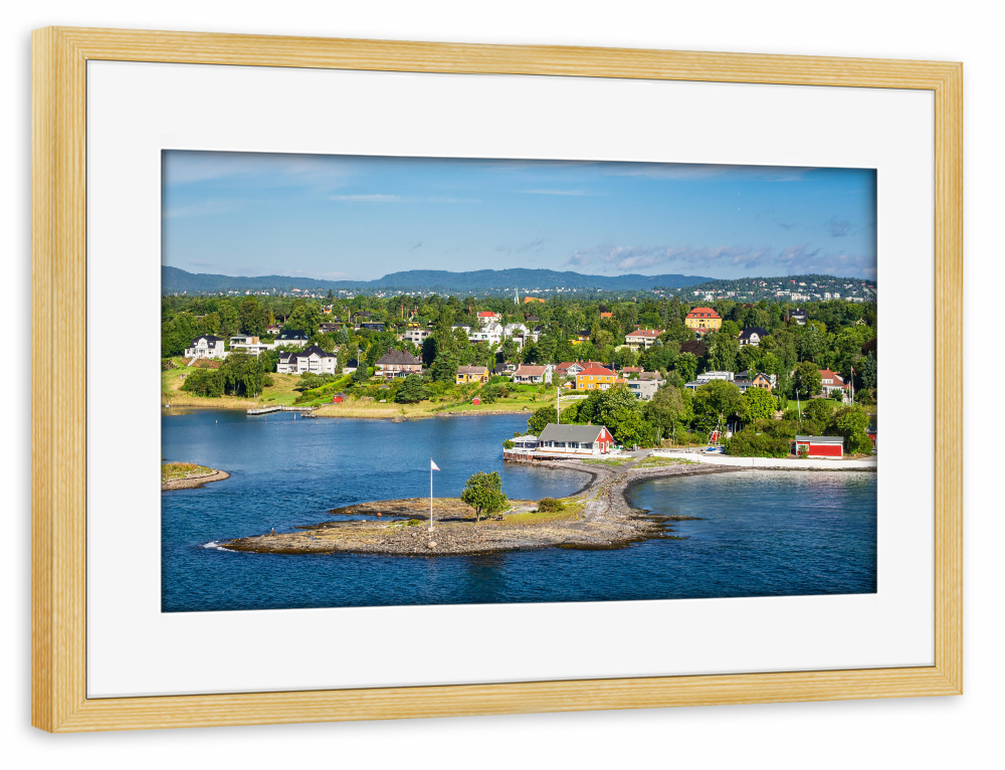 Poster mit Rahmen kiefer "Oslofjord in Norwegen" artboxONE - Natur,Reise,Reise / Länder