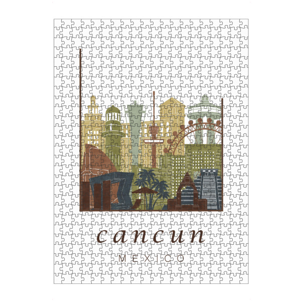 artboxONE Puzzle "Cancun skyline light brown" artboxONE - Städte,Reise,Architektur,Kartografie