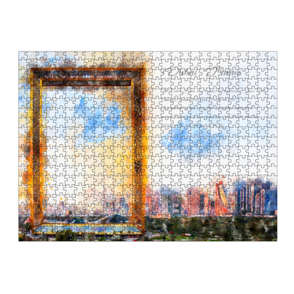 Puzzle Ravensburger "Dubai Frame Aquarell" artboxONE - Architektur,Reise / Strand und Meer,Städte / Dubai