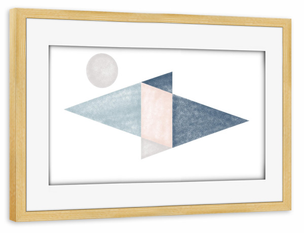 Poster mit Rahmen kiefer "Crosstriangled" artboxONE - Abstrakt,Geometrie