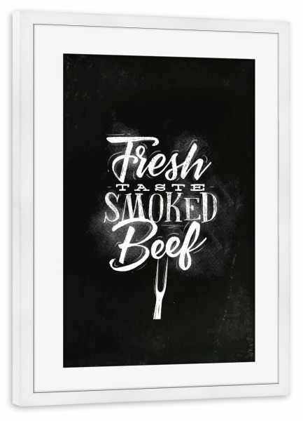 Poster mit Rahmen weiß "Smoked beef chalk" artboxONE - Essen & Trinken,Für Mama,Für Papa