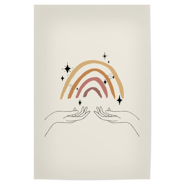 Poster "Celestial Hands Making Rainbow" artboxONE - Natur,Abstrakt,Liebe
