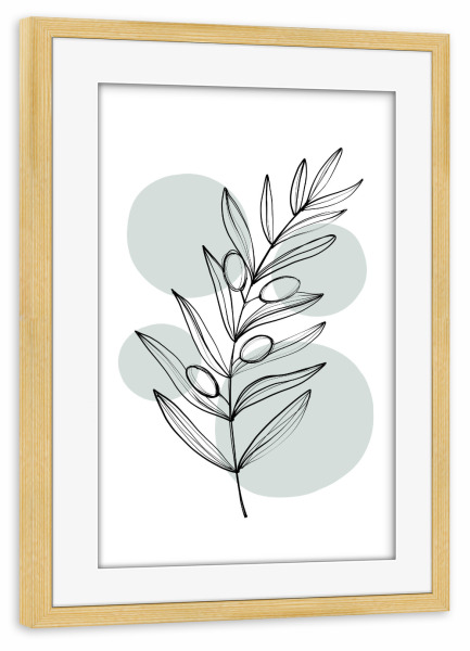 Poster mit Rahmen kiefer "Buffiere-Botanicals Olive" artboxONE - Natur,Floral,Essen & Trinken / Obst & Gemüse