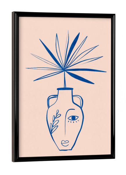 Poster mit schwarzem Rahmen "Buffiere-Antike Vase Gesicht" artboxONE - Floral