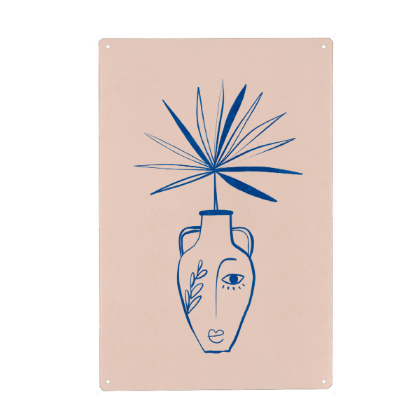 Metall Poster "Buffiere-Antike Vase Gesicht" artboxONE - Floral